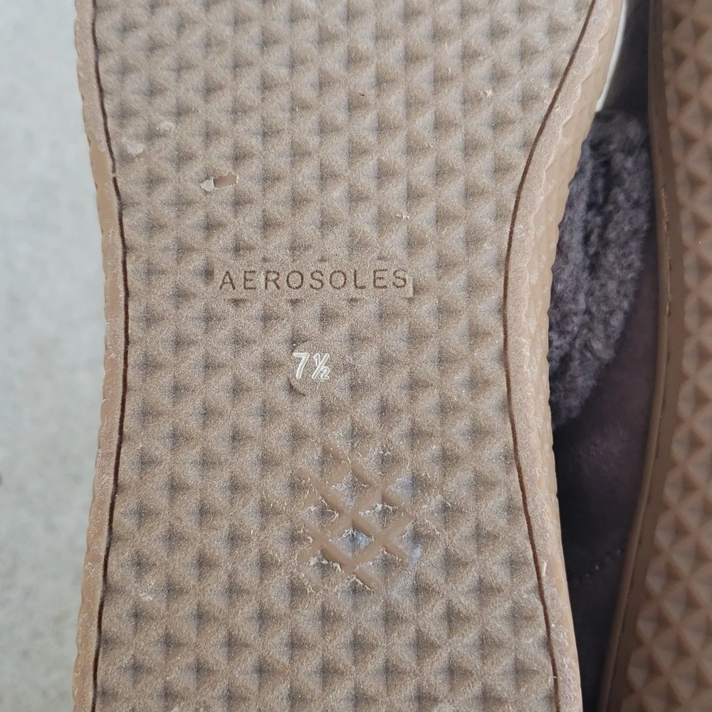 Aerosoles Wave Ebbie Sherpa Low Top Ankle Boots Sneaker Medium Taupe Size 7.5